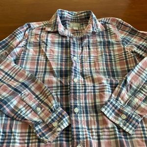 Pink and blue plaid long sleeve